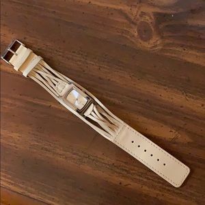 Coldwater Creek Watch w/ Beige Leather Band